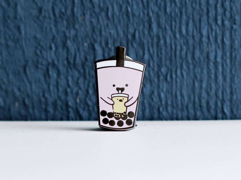 Taro Milk Tea Bubble Tea Enamel Pin