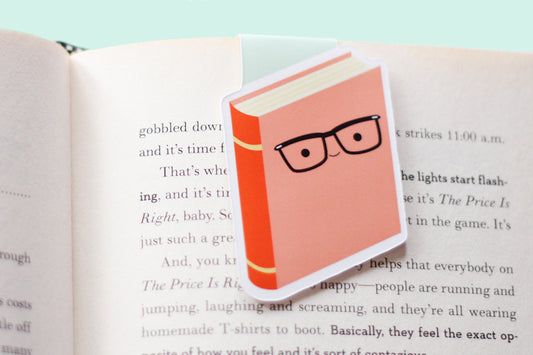 Bookish Glasses (Pink) Magnetic Bookmark (Jumbo)