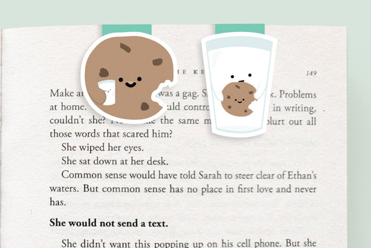 Milk and Cookie Magnetic Bookmarks (Mini 2 Pack)