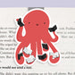 Octopus Reading Books Magnetic Bookmark (Jumbo)