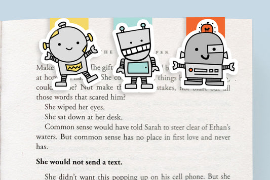 Robot Magnetic Bookmarks (Mini 3 Pack)