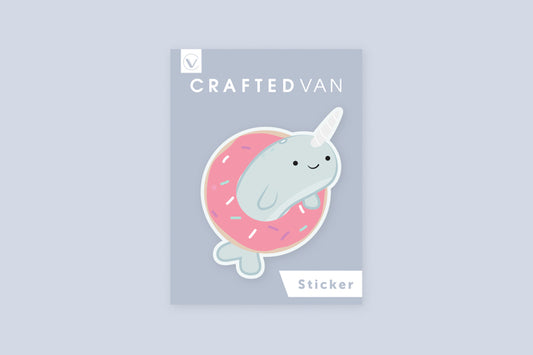 Narwhal with Donut Vinyl Sticker