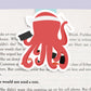 Octopus Making Sushi Magnetic Bookmark (Jumbo)