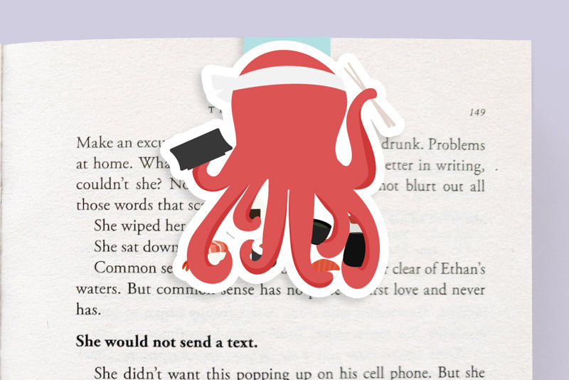 Octopus Making Sushi Magnetic Bookmark (Jumbo)