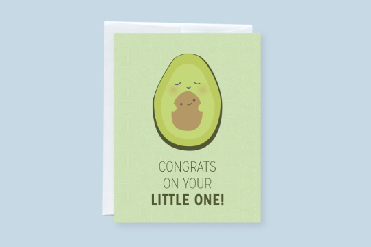 Avocado New Baby Greeting Card