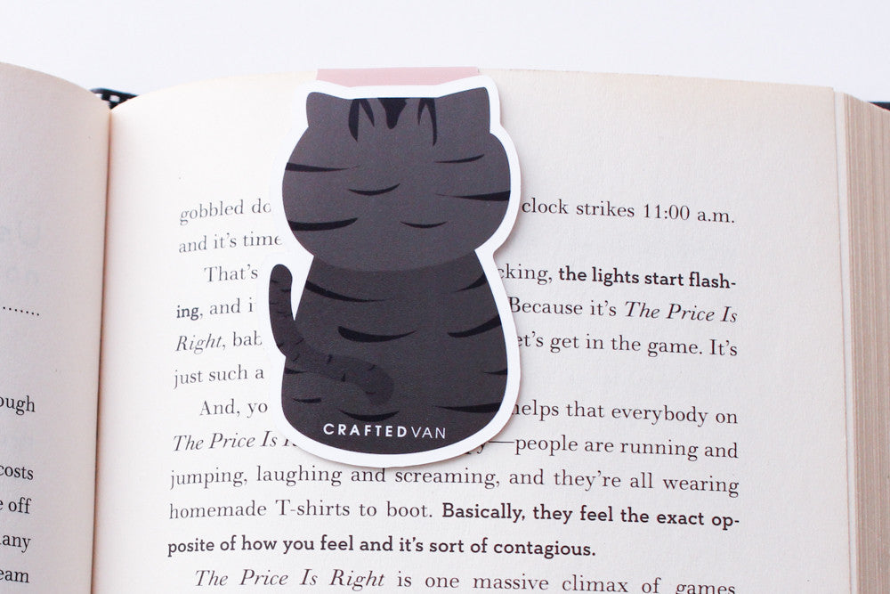 Grey American Shorthair Tabby Cat Magnetic Bookmark (Jumbo)
