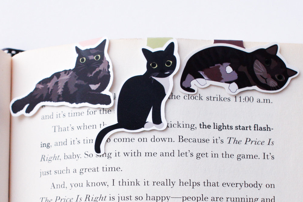 Black Cats Magnetic Bookmarks (Mini 3 pack)