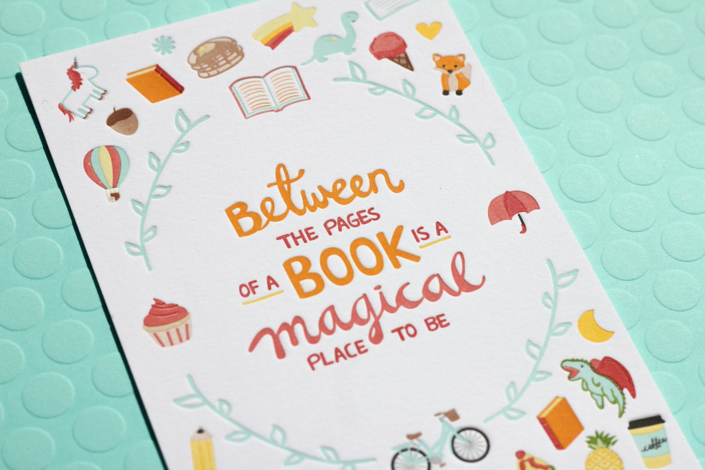 Between the pages of a book 17 multi-colour letterpress print