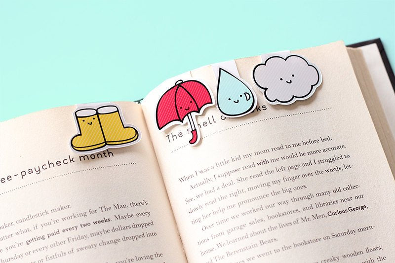 Rainy Day Magnetic Bookmarks (Mini 4 Pack)