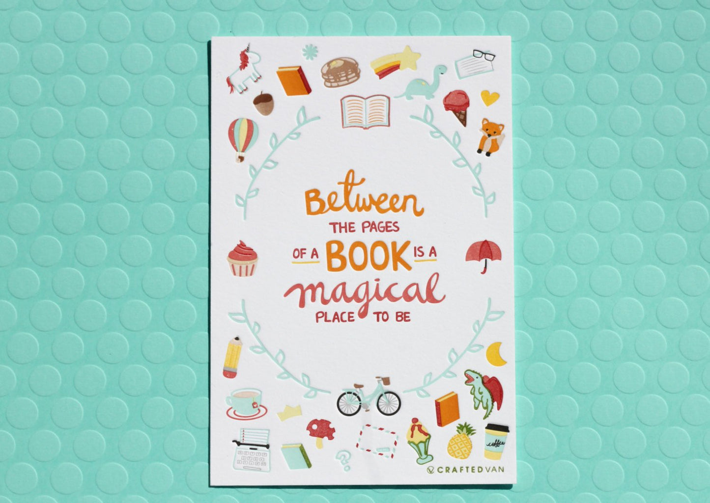 Between the pages of a book 17 multi-colour letterpress print