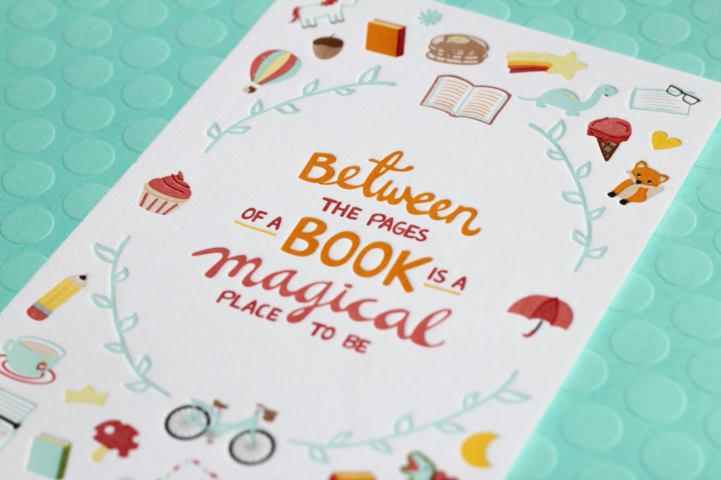 Between the pages of a book 17 multi-colour letterpress print